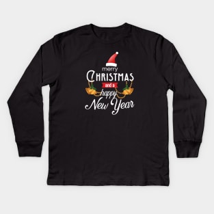 merry christmas and a happy new year Kids Long Sleeve T-Shirt